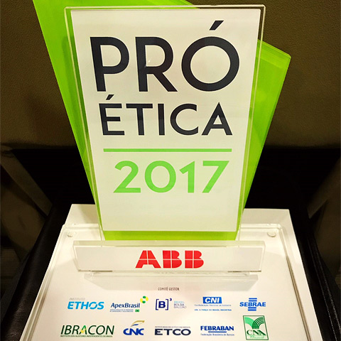 ABB recebe o prêmio Pró-Ética pelo terceiro ano seguido