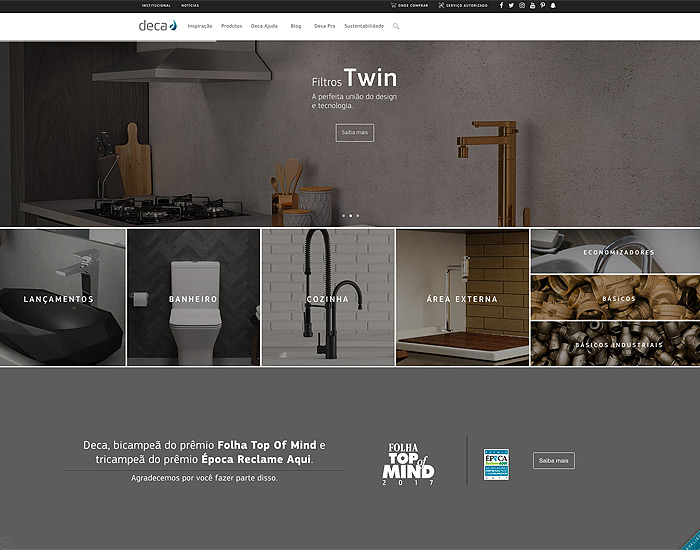 Deca lança site com foco na jornada de compra do consumidor 