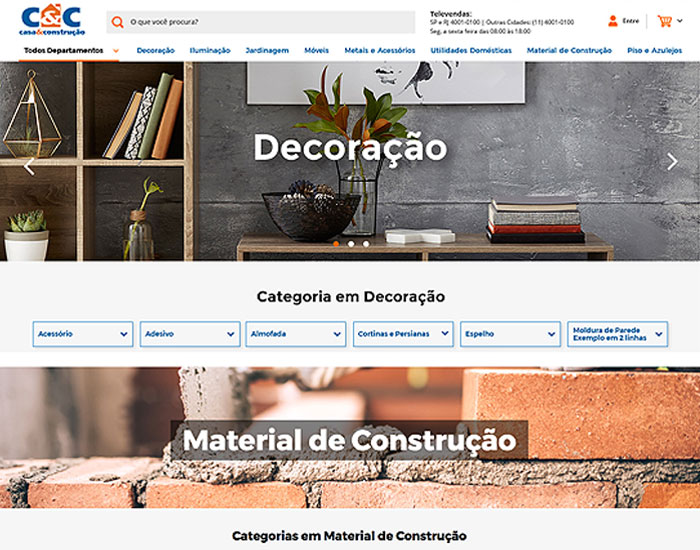 C&C renova site para facilitar o processo de busca e compra dos clientes