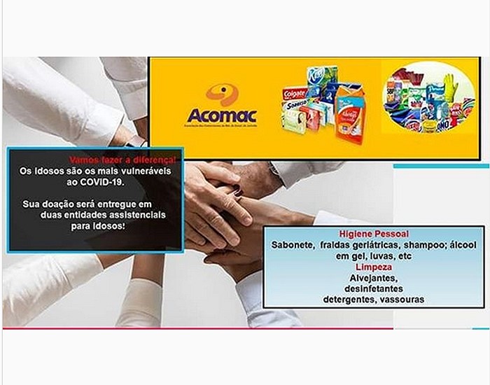 Acomac Joinville realiza campanha de arrecadação de produtos de higiene e limpeza