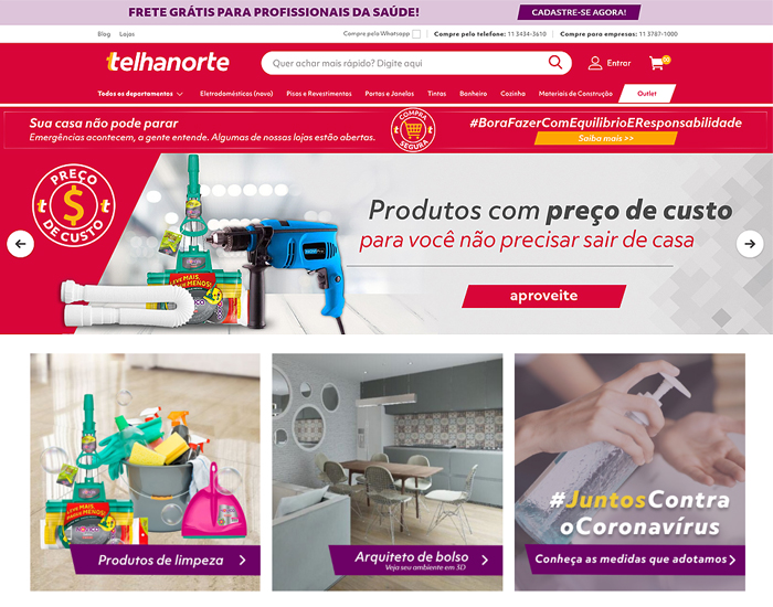 Telhanorte oferece itens para pequenos reparos e manutenção a preço de custo