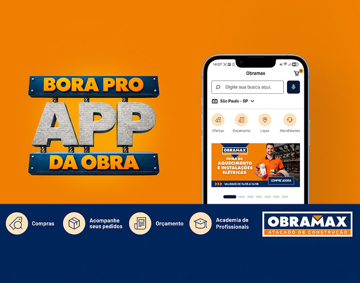 Obramax lança aplicativo integrado às lojas e à Academia de Profissionais