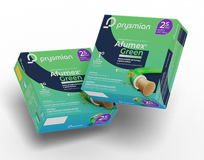 Prysmian desenvolve novas embalagens para a linha Afumex Green 750V 