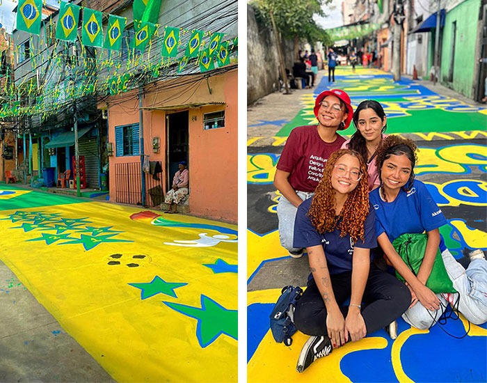 Coral apoia pintura de rua em Heliópolis e prepara a torcida para a Copa do Mundo  