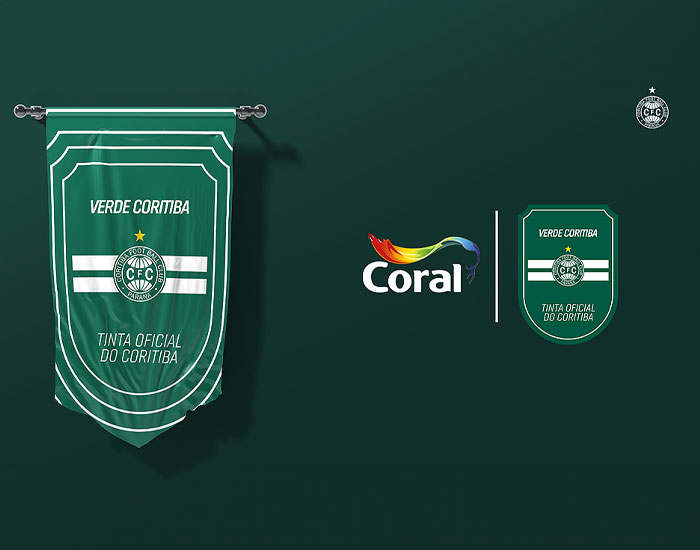 Coritiba e Tintas Coral apresentam cor que reproduz o verde do escudo do clube  